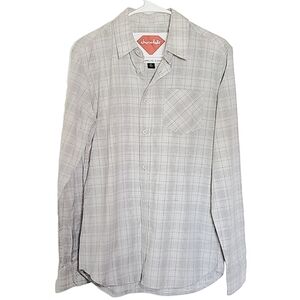 1404 * Diamond Supply x Chocolate Mens Plaid Button Down Blue White Size S